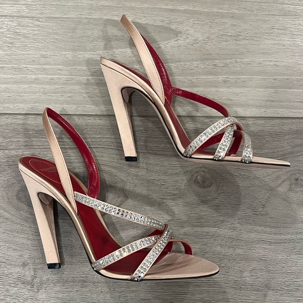 Valentino Garavani Dans Le Foyer Satin Sandal With Crystals 105 mm Size EU 38 - Picture 5 of 15